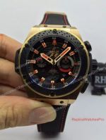 Swiss Replica Hublot King Power F1 Watch - Rose Gold Case Black Chronograph Dial